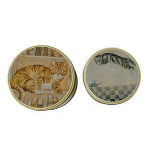 Wendell T. Book by Lowell Herrero Cat Decorative Tin Nesting Canister Set of 2